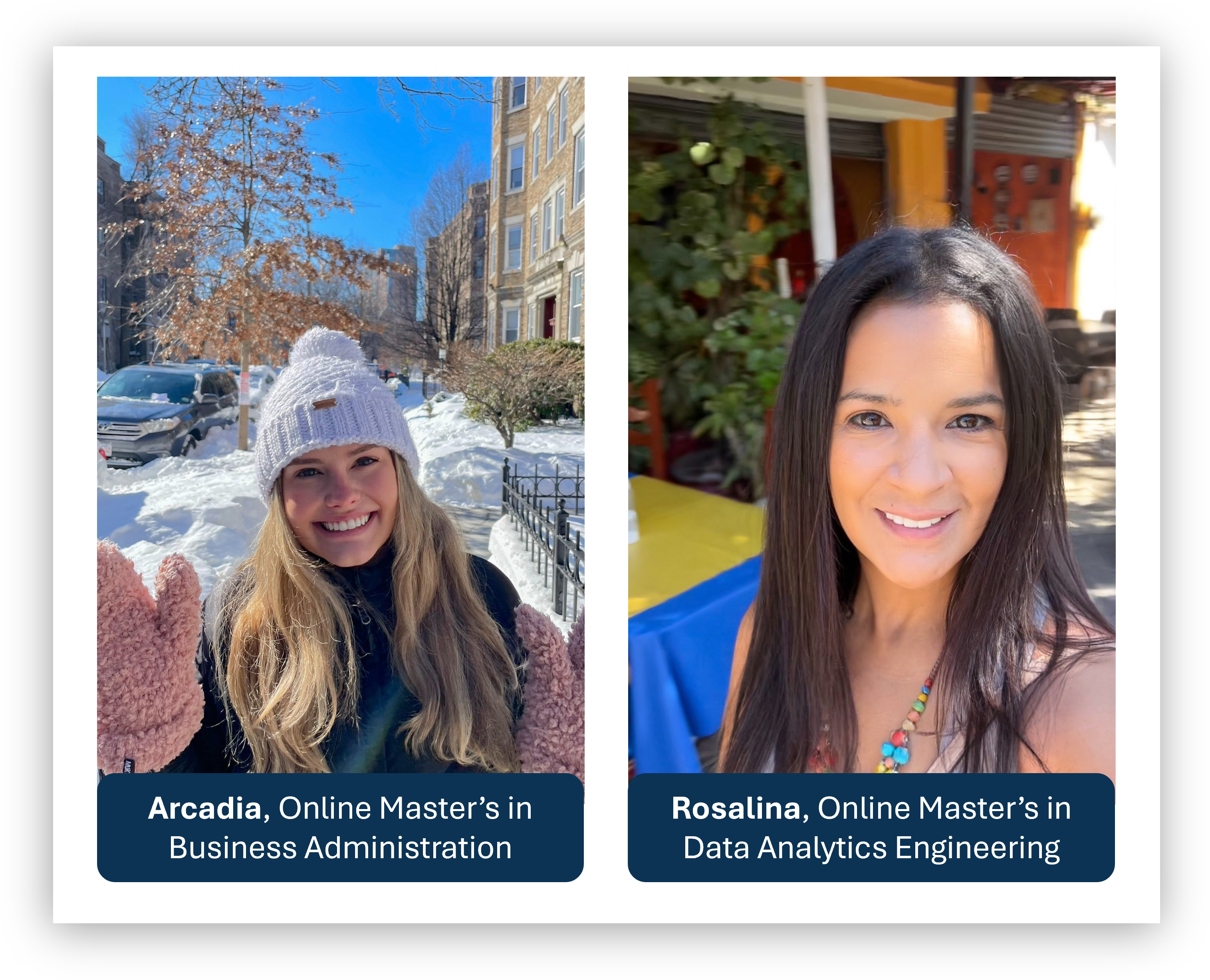 Photo of current students, Arcadia and Rosalina